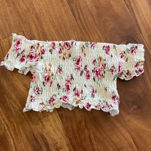 Urban outfitters smocked floral top